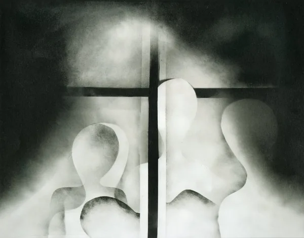 Hinter Gittern, 200 × 160 cm — Gemälde von Valeska